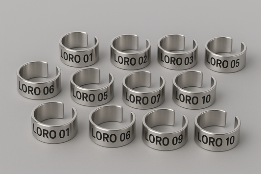 Bird Leg Rings – 10 Stainless steel Rings for large Birds per set