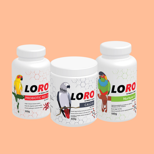 Loro Combo Pack – Probiotics, Vitamins and Calcium for Birds