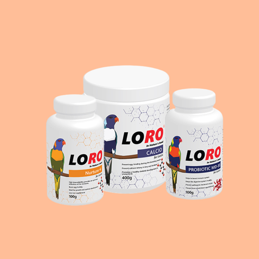 Loro Health Combo Pack for Lories & Lorikeets – Vitamins, Calcium & Probiotics