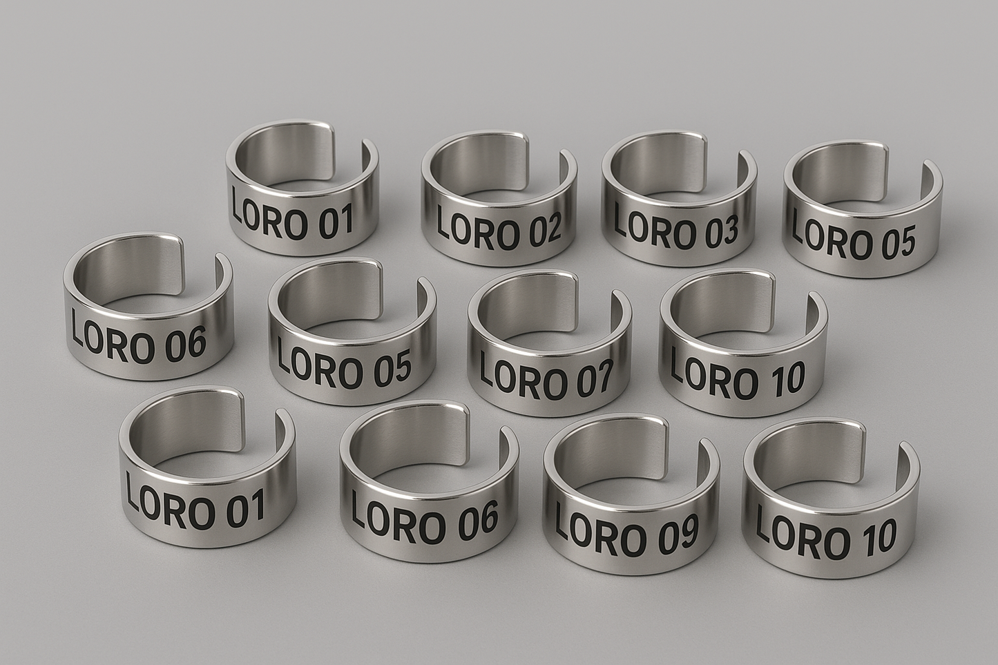 Bird Leg Rings – 10 Stainless steel Rings for large Birds per set