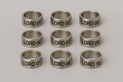 Bird Leg Rings – 10 Stainless steel Rings for large Birds per set